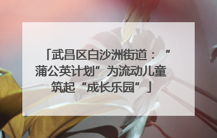 武昌区白沙洲街道：“蒲公英计划”为流动儿童筑起“成长乐园”