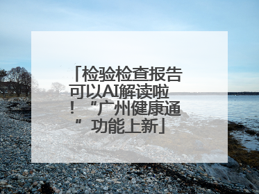 检验检查报告可以AI解读啦！“广州健康通”功能上新