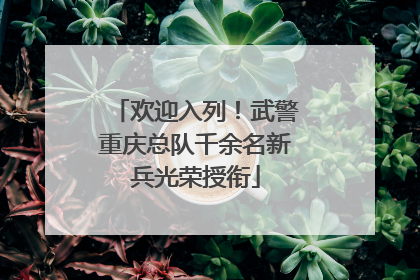 欢迎入列！武警重庆总队千余名新兵光荣授衔