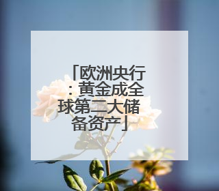 欧洲央行：黄金成全球第二大储备资产
