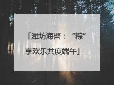 潍坊海警：“粽”享欢乐共度端午
