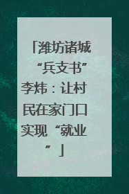 潍坊诸城“兵支书”李炜：让村民在家门口实现“就业”