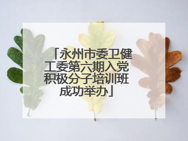 永州市委卫健工委第六期入党积极分子培训班成功举办