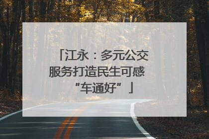 江永：多元公交服务打造民生可感“车通好”