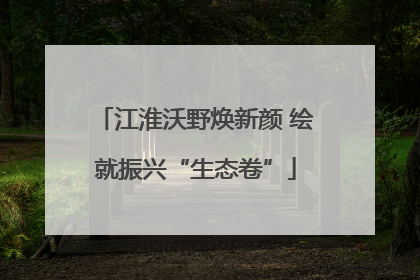 江淮沃野焕新颜 绘就振兴“生态卷”