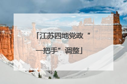 江苏四地党政“一把手”调整