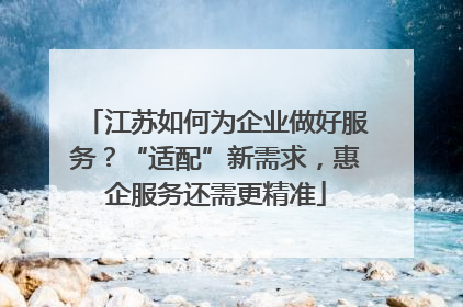 江苏如何为企业做好服务？“适配”新需求，惠企服务还需更精准