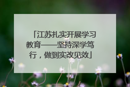 江苏扎实开展学习教育——坚持深学笃行，做到实改见效