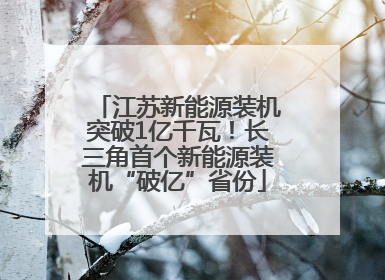 江苏新能源装机突破1亿千瓦！长三角首个新能源装机“破亿”省份