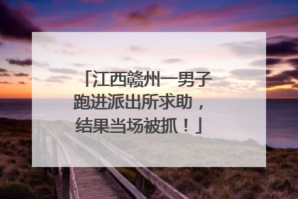 江西赣州一男子跑进派出所求助，结果当场被抓！