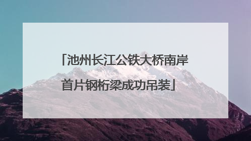 池州长江公铁大桥南岸首片钢桁梁成功吊装