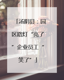 汤阴县：园区路灯“亮了”企业员工“笑了”