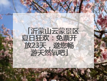 沂蒙山云蒙景区夏日狂欢：免票开放23天，邀您畅游天然氧吧