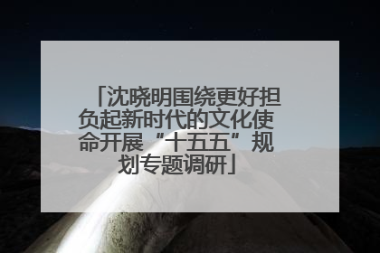 沈晓明围绕更好担负起新时代的文化使命开展“十五五”规划专题调研
