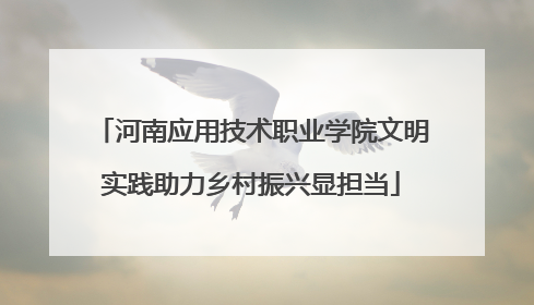 河南应用技术职业学院文明实践助力乡村振兴显担当