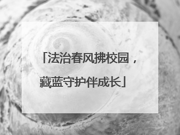法治春风拂校园，藏蓝守护伴成长
