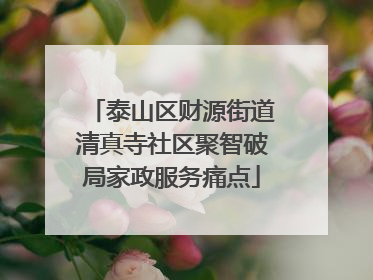 泰山区财源街道清真寺社区聚智破局家政服务痛点