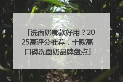 洗面奶哪款好用？2025高评分推荐，十款高口碑洗面奶品牌盘点