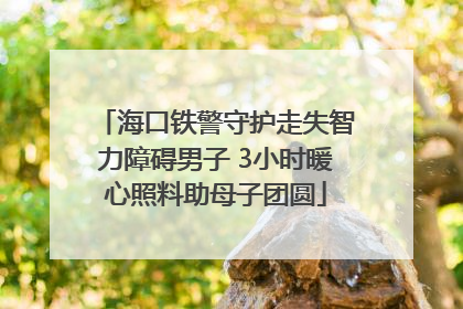 海口铁警守护走失智力障碍男子 3小时暖心照料助母子团圆