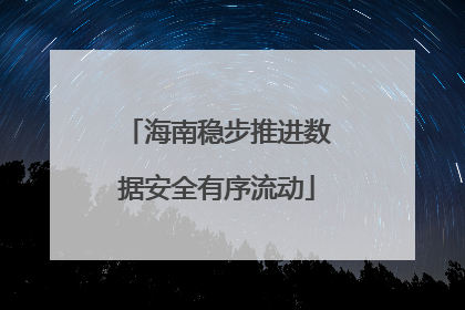 海南稳步推进数据安全有序流动