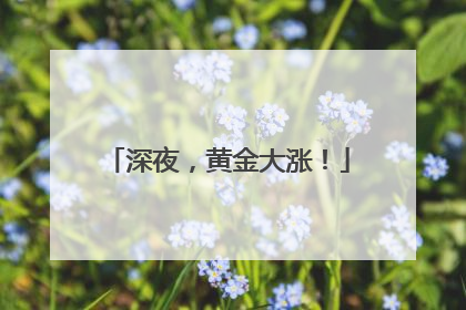 深夜，黄金大涨！