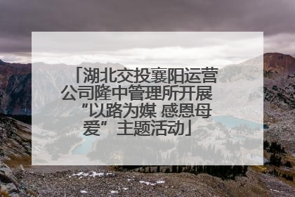 湖北交投襄阳运营公司隆中管理所开展“以路为媒 感恩母爱”主题活动