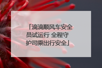 滴滴顺风车安全员试运行 全程守护司乘出行安全