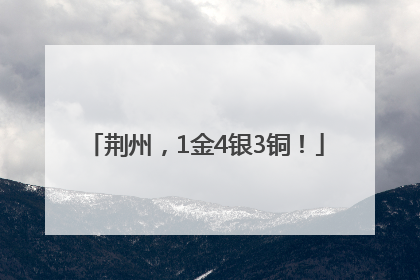 荆州，1金4银3铜！