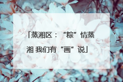 蒸湘区：“粽”情蒸湘 我们有“画”说