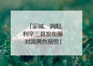 蒙城、涡阳、利辛三县发布强对流黄色预警