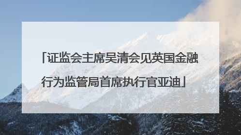 证监会主席吴清会见英国金融行为监管局首席执行官亚迪