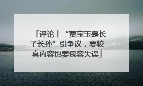 评论丨“贾宝玉是长子长孙”引争议，要较真内容也要包容失误