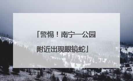警惕！南宁一公园附近出现眼镜蛇