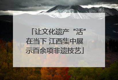 让文化遗产“活”在当下 江西集中展示百余项非遗技艺