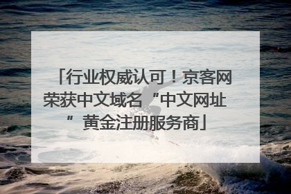 行业权威认可！京客网荣获中文域名“中文网址”黄金注册服务商