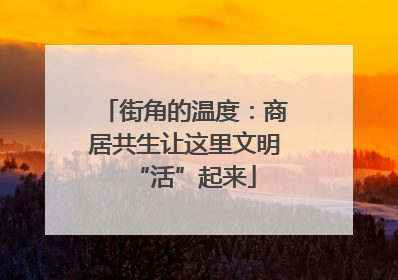 街角的温度：商居共生让这里文明“活”起来