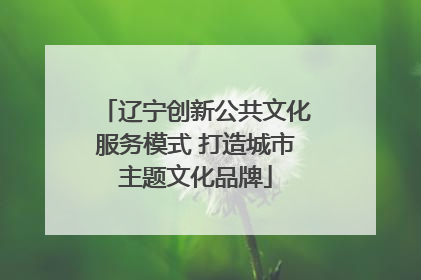 辽宁创新公共文化服务模式 打造城市主题文化品牌