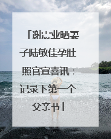 谢震业晒妻子陆敏佳孕肚照官宣喜讯：记录下第一个父亲节