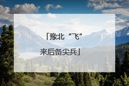 豫北“飞”来后备尖兵