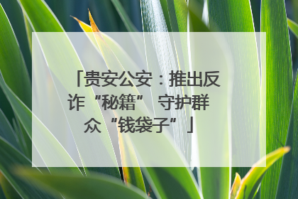 贵安公安：推出反诈“秘籍” 守护群众“钱袋子”