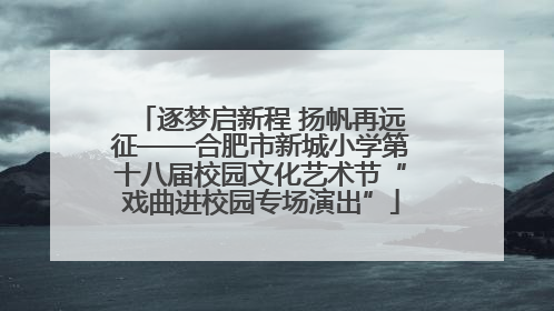 逐梦启新程 扬帆再远征——合肥市新城小学第十八届校园文化艺术节“戏曲进校园专场演出”