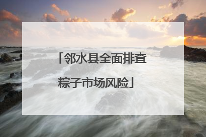 邻水县全面排查粽子市场风险