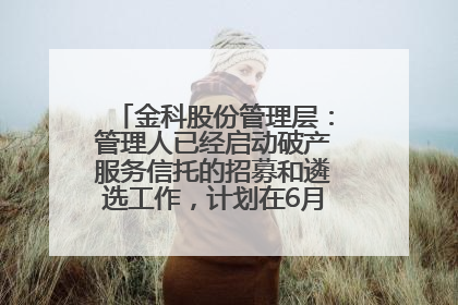 金科股份管理层：管理人已经启动破产服务信托的招募和遴选工作，计划在6月初召开评审会