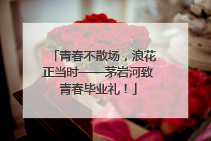 青春不散场，浪花正当时——茅岩河致青春毕业礼！