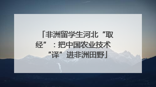 非洲留学生河北“取经”：把中国农业技术“译”进非洲田野