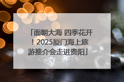 面朝大海 四季花开！2025厦门海上旅游推介会走进贵阳