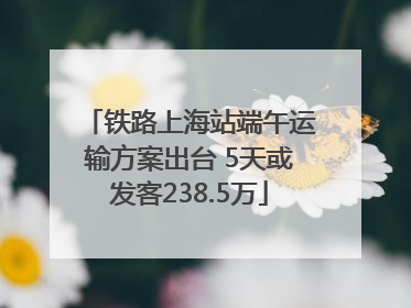 铁路上海站端午运输方案出台 5天或发客238.5万