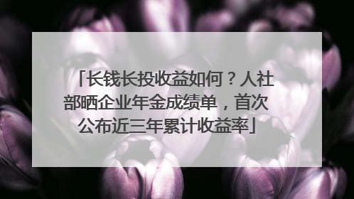 长钱长投收益如何？人社部晒企业年金成绩单，首次公布近三年累计收益率