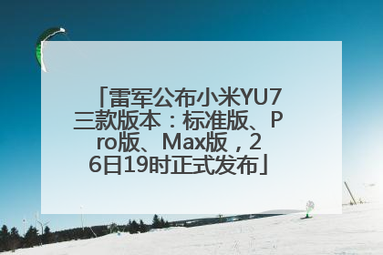 雷军公布小米YU7三款版本：标准版、Pro版、Max版，26日19时正式发布