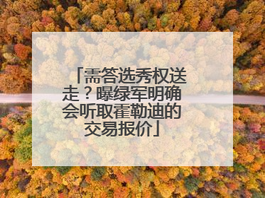 需答选秀权送走？曝绿军明确会听取霍勒迪的交易报价